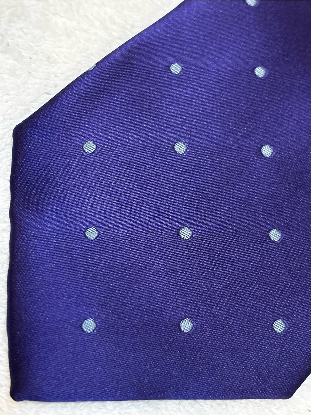 Men's Polka Dot Purple Tie with Light Blue Dots